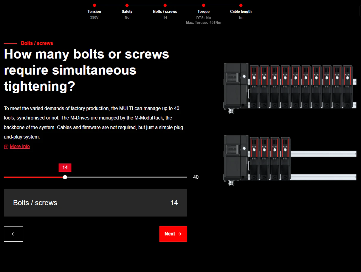 multi spindle solution selector