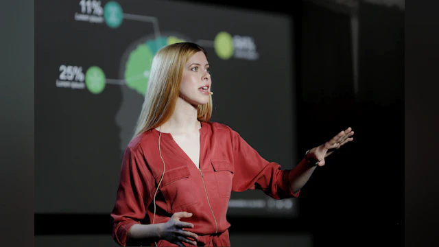 Woman presenting data
