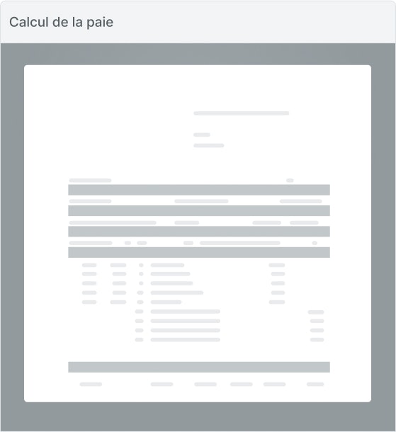 Calcul de la paie Calcul de la paie