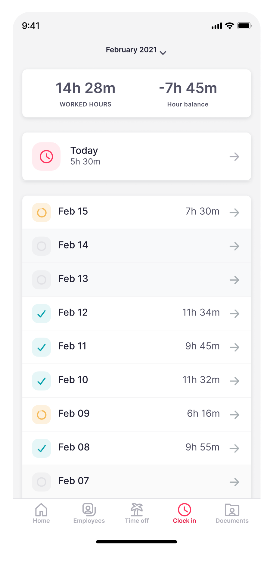 Factorial Time Tracking Mobile Screen factorial hr software time tracking